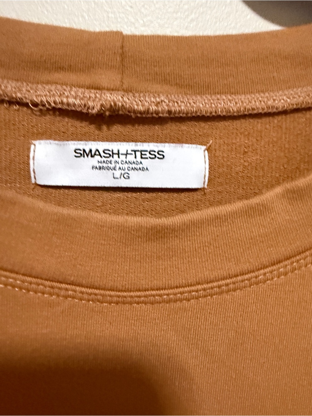 Smash + Tess Camel Sweatshirt Dress L Made in Canada Oversized Pocket Tunic - Picture 4 of 6
